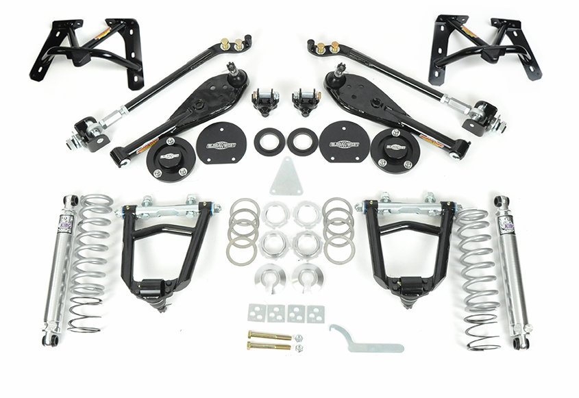 Double Adjustable Front End Coilover Kit for Street or Drag Applications running a Small Block Part Number: COMST-6770TV